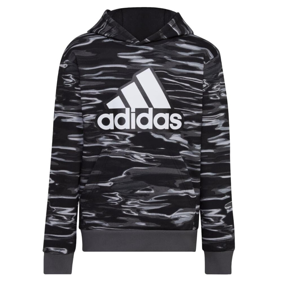 adidas Boys' Long Sleeve Camo Print Hoodie  Black  4