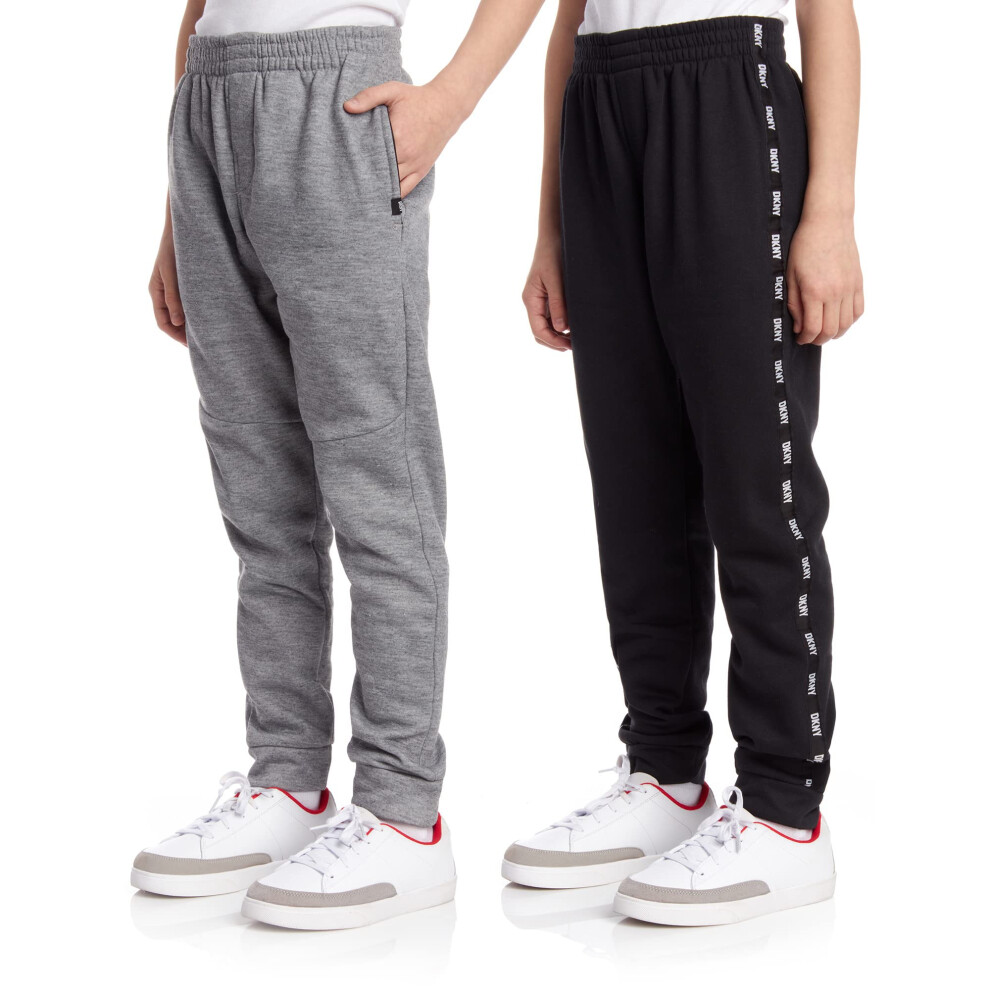 DKNY Boys Sweatpants - 2 Pack Basic Active Fleece Jogger Pants (Size: