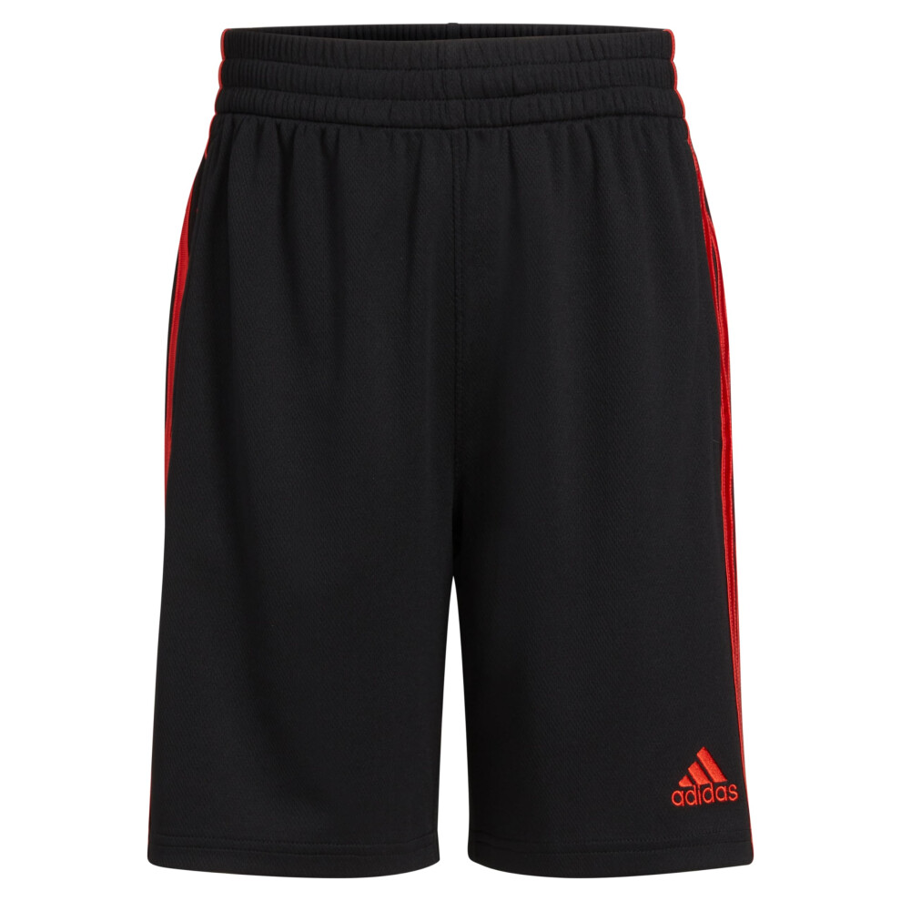 adidas Boys' Active Sports Athletic Mesh Shorts  Black/Red