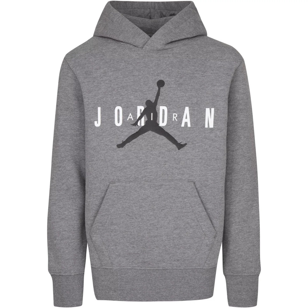 Nike Jordan Boys' Fleece Pullover Hoodie (Carbon Heather  Large)