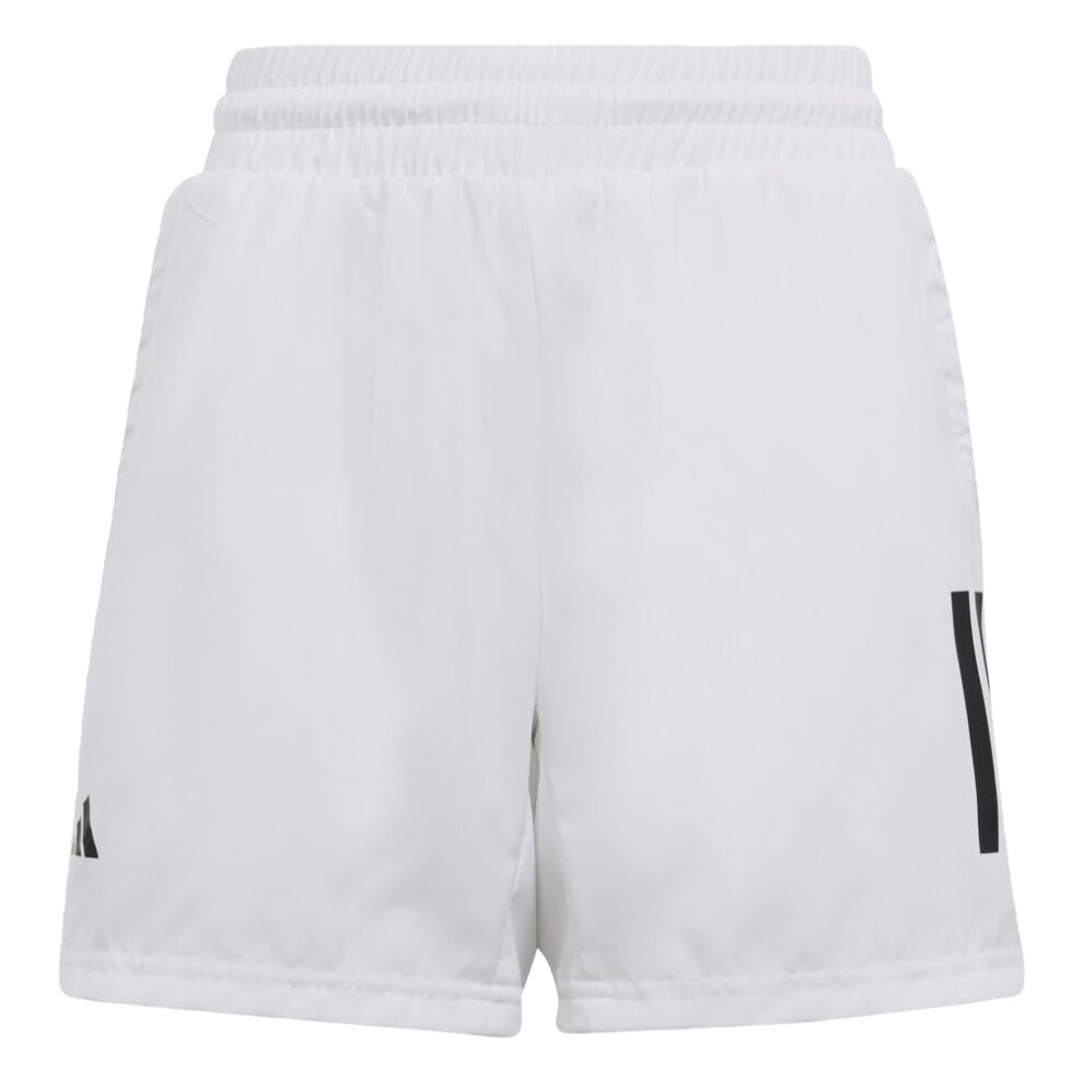 adidas Boys' Club Tennis 3-Stripes Shorts  White (2023)  Medium