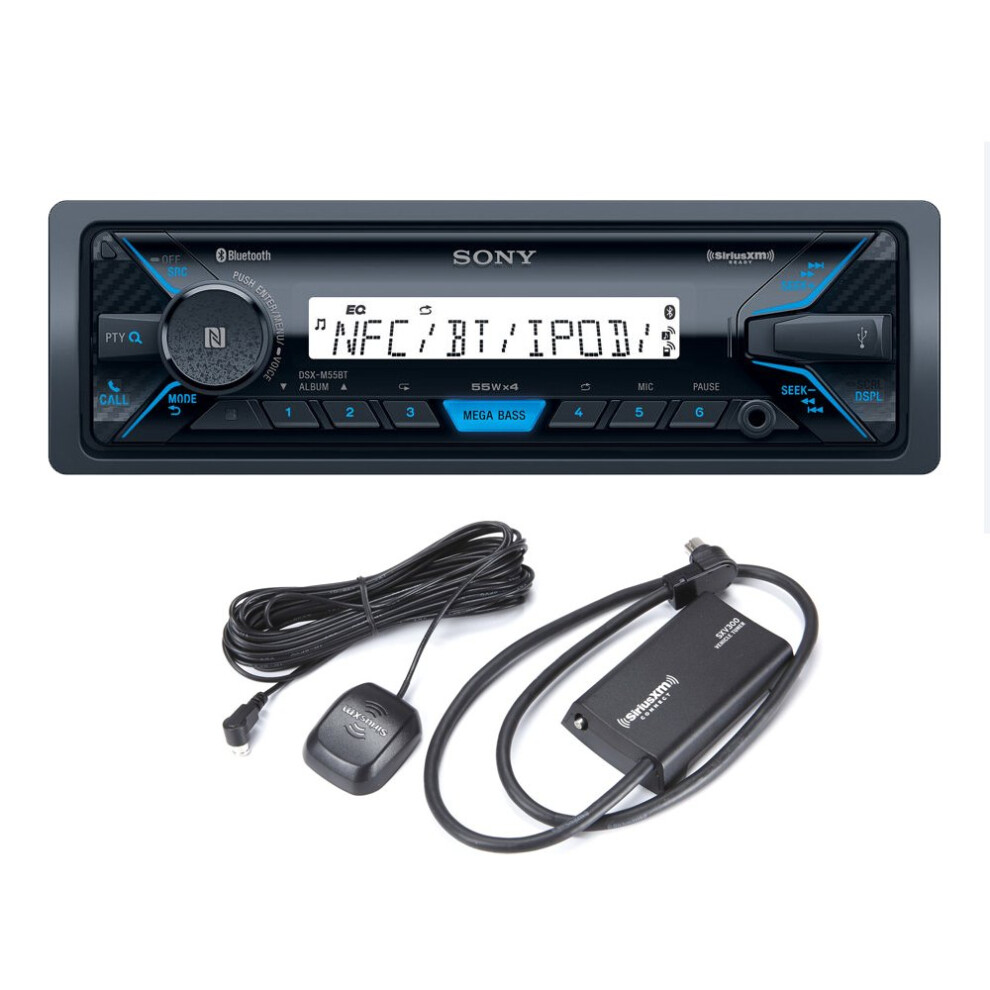 Sony DSX-M55BT Marine Receiver with Bluetooth and Sirius XM Tuner Bund