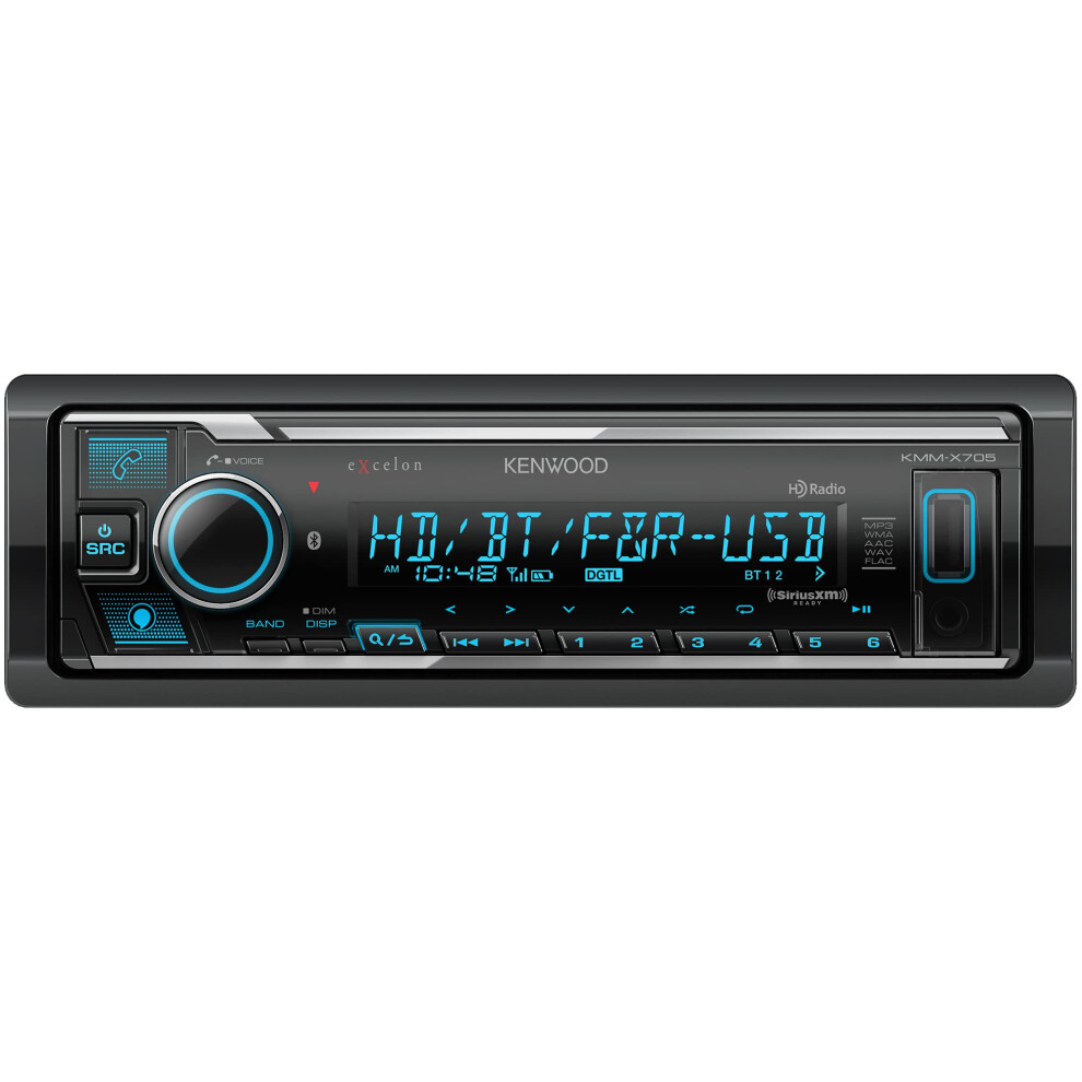 Kenwood KMM-X705 Excelon Digital Multimedia Car Stereo - Single DIN wi