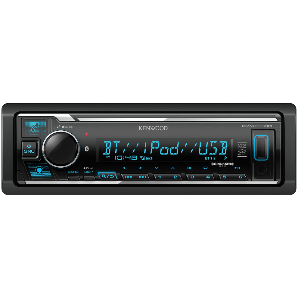 KENWOOD KMM-BT332U Bluetooth Single DIN Car Stereo with USB Port  AM/F