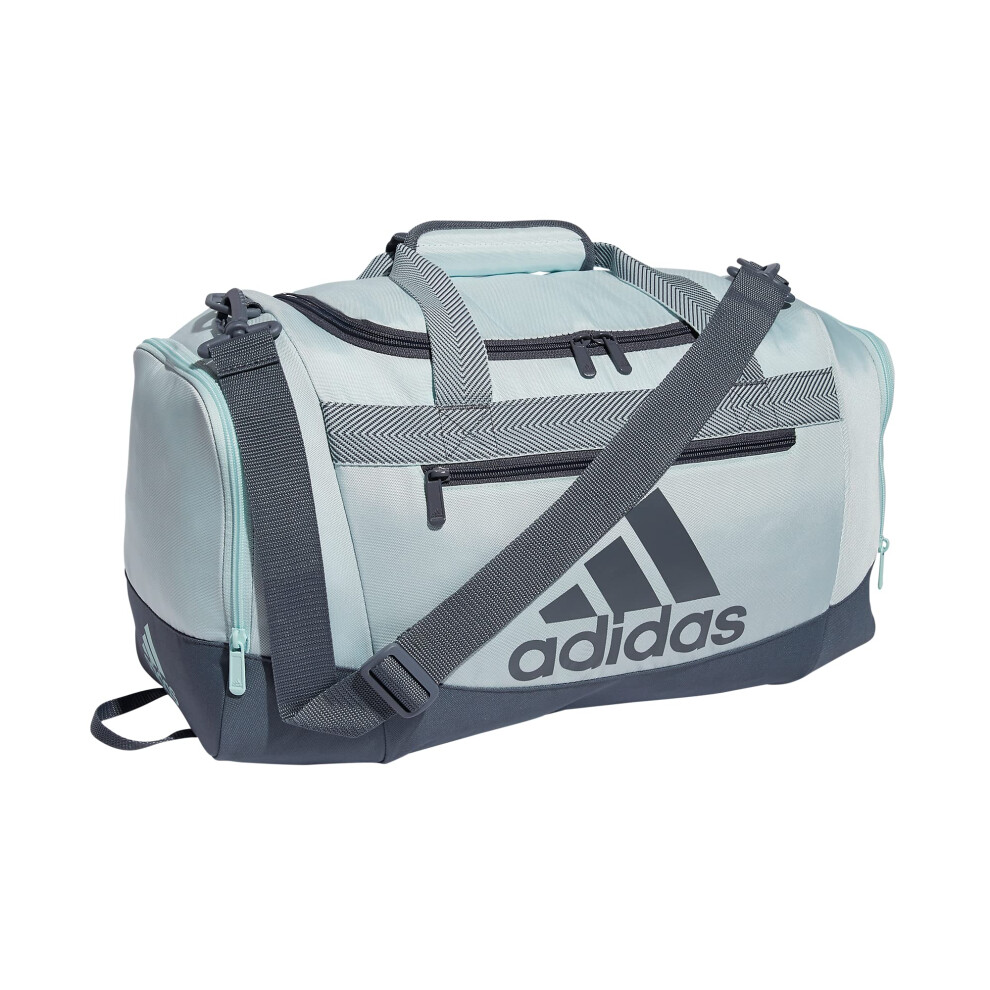 adidas Unisex Defender 4 Small Duffel Bag  Almost Blue/Onix Grey  One