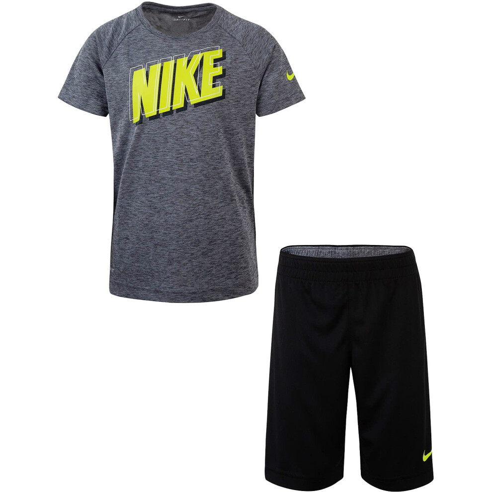 Nike Boy`s Dri-Fit T-Shirt & Shorts 2 Piece Set (3T) Grey/Black