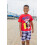 Disney Disney Mickey Mouse Σετ T-Shirt και Σορτς για Αγόρια με Καρό Κόκκινο 7 2