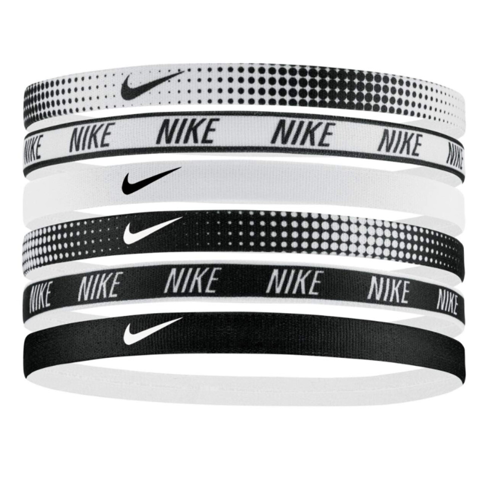 Nike Unisex Swoosh Headbands - 6 Pack White