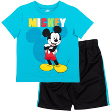 Disney Mickey Mouse Αγόρια T-Shirt και Σορτς Μπλε/Μαύρο 7-8