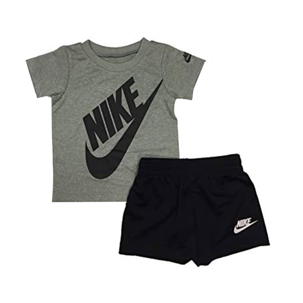 Nike Boy`s Dri-Fit T-Shirt & Shorts 2 Piece Set (Black(66F024-023)/Gre