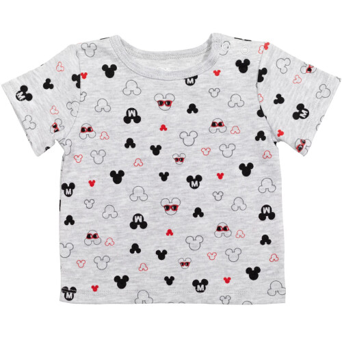 Disney Disney Mickey Mouse Βρεφικά Σορτς Οβάλ με T-Shirt και Καπέλο 3 Τεμάχια Κόκκινο 0-3 Μηνών 2