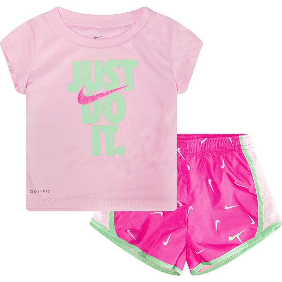 Nike Infant Girls Just Do It T-Shirt and Shorts Set Laser Fuchsia 24 M