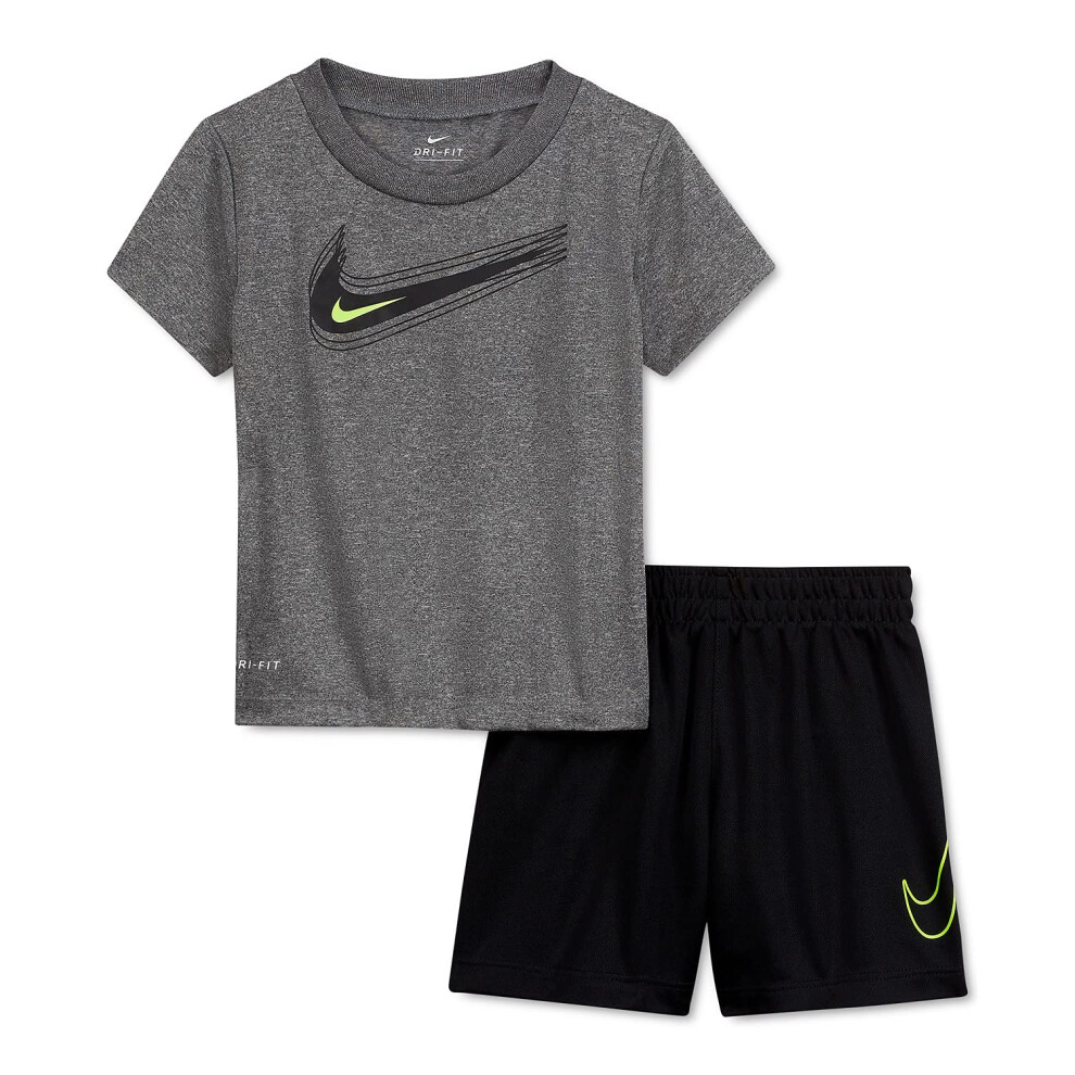 Nike Baby Boys Logo T-Shirt & Shorts 2 Piece Set (Black(66H371-023)/Gr