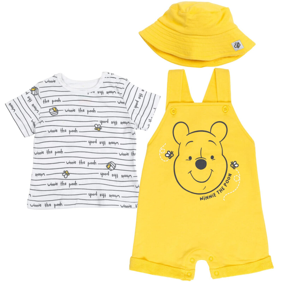 Disney Winnie the Pooh Baby Boys 3 Piece Outfit Set: Overalls T-Shirt