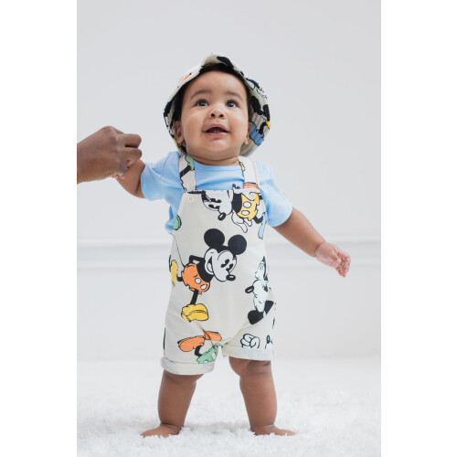 Disney Disney Mickey Mouse Βρεφικά Σορτς Οβάλ με T-Shirt και Καπέλο 3 Τεμαχίων 6-9 Μηνών 2