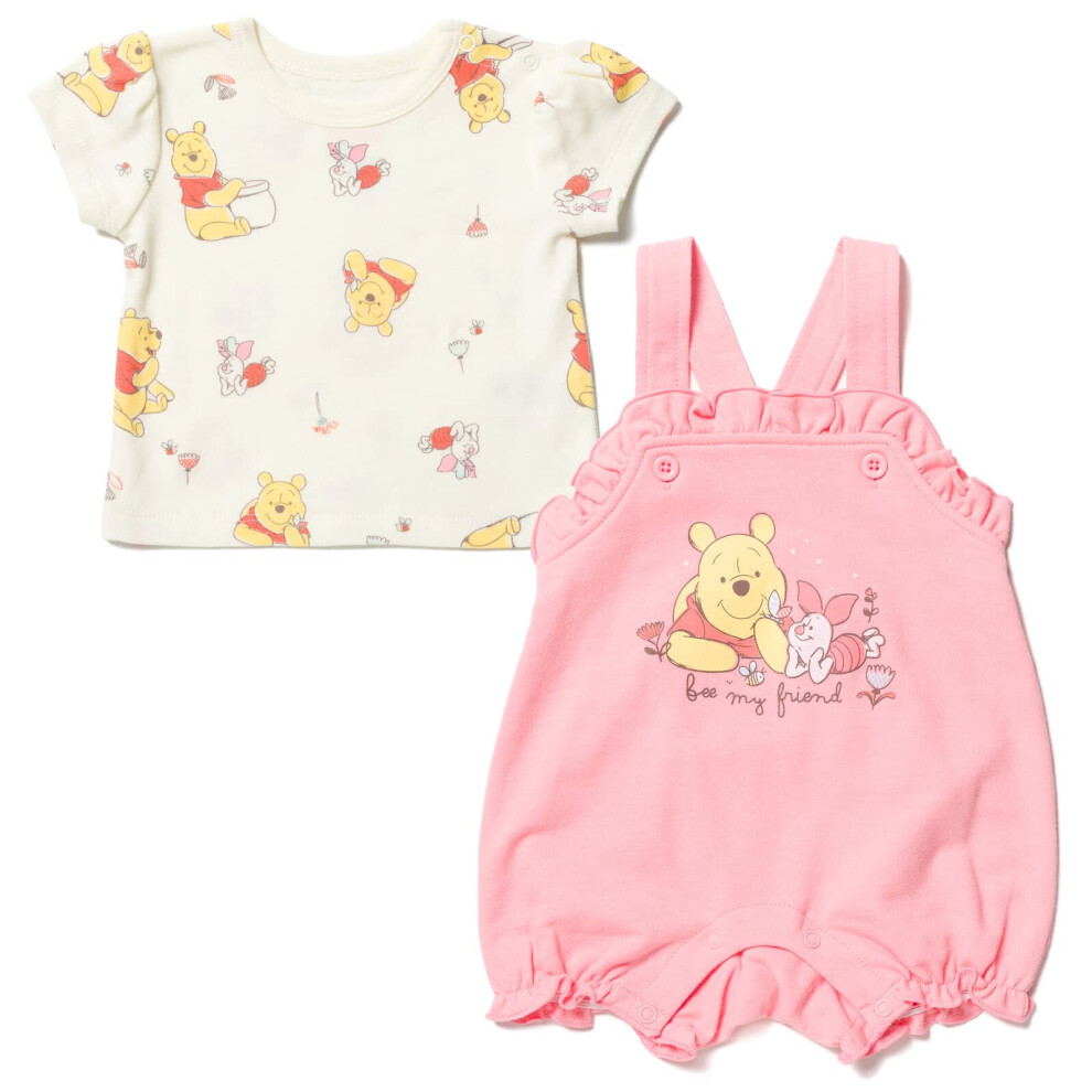 Disney Piglet Winnie the Pooh Infant Baby Girls French Terry Short Ove