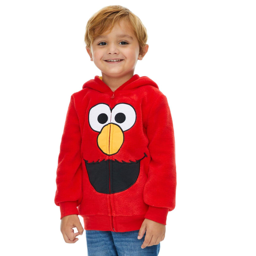 Sesame Street Elmo Toddler Boys Zip-Up Costume Hoodie Elmo 2T