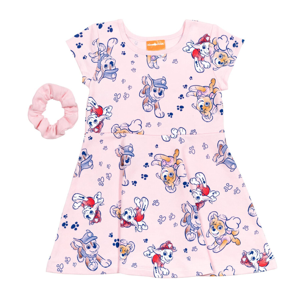 Paw Patrol Chase Marshall Skye Toddler Girls French Terry Dress Scrunc