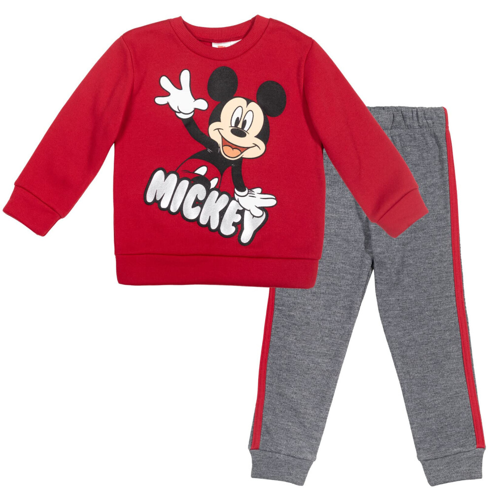 Disney Mickey Mouse Little Boys 2 Piece Set: Pullover Sweatshirt Jogge