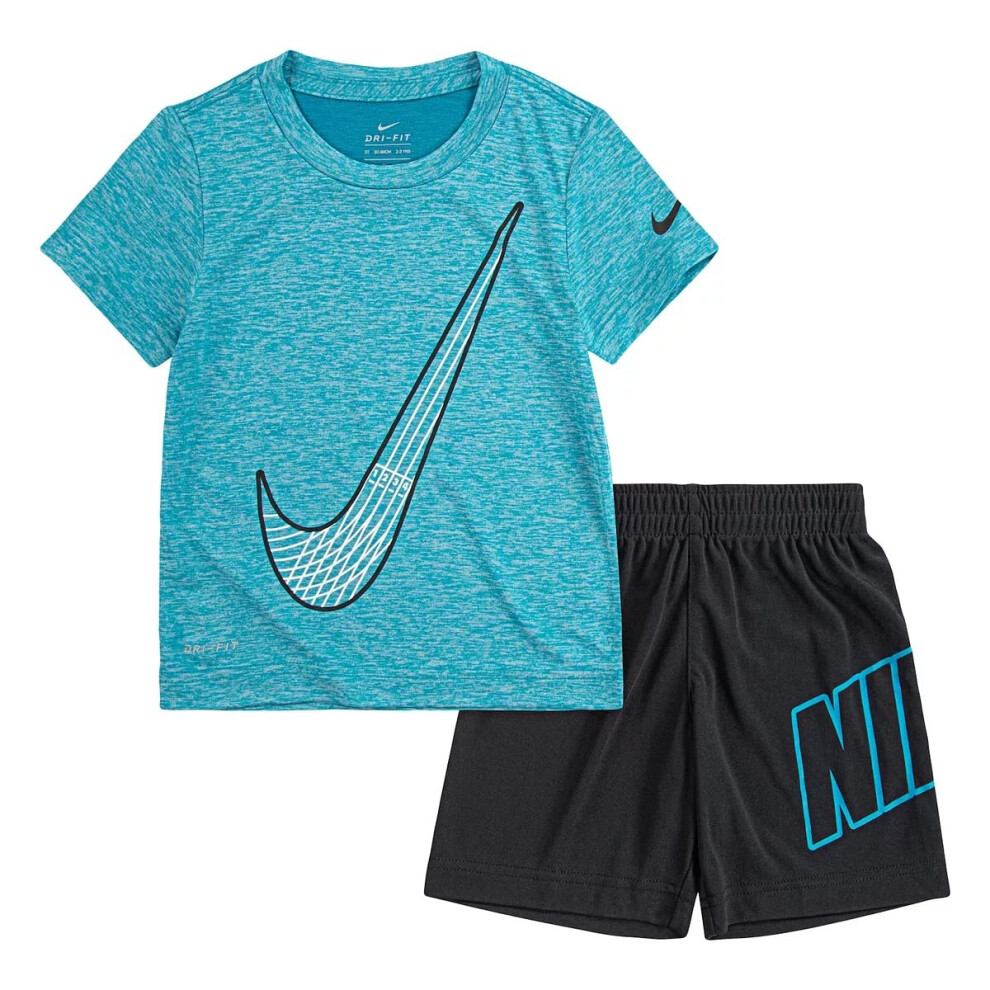 Nike Boy`s Dri-FIT Short Sleeve Dropsets T-Shirt and Shorts 2 Piece Se