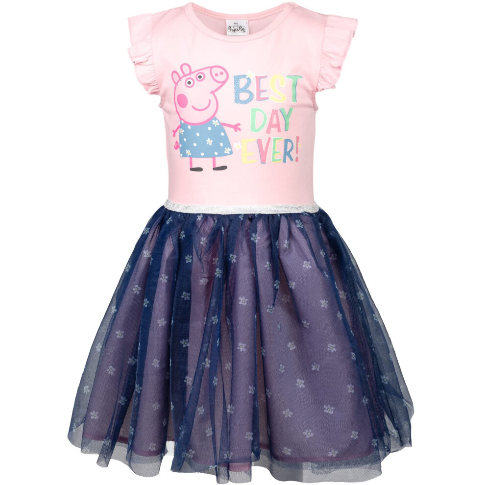 Peppa Pig Toddler Girls Short Sleeve Dress Pink 2T