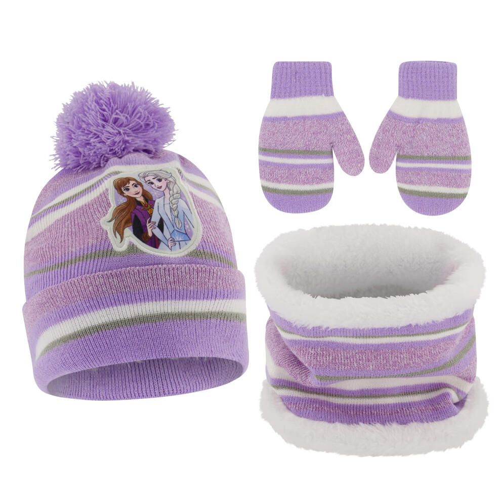 Frozen Disney Girls Toddler Winter Hat  Scarf And Mittens Set 2-4 Elsa