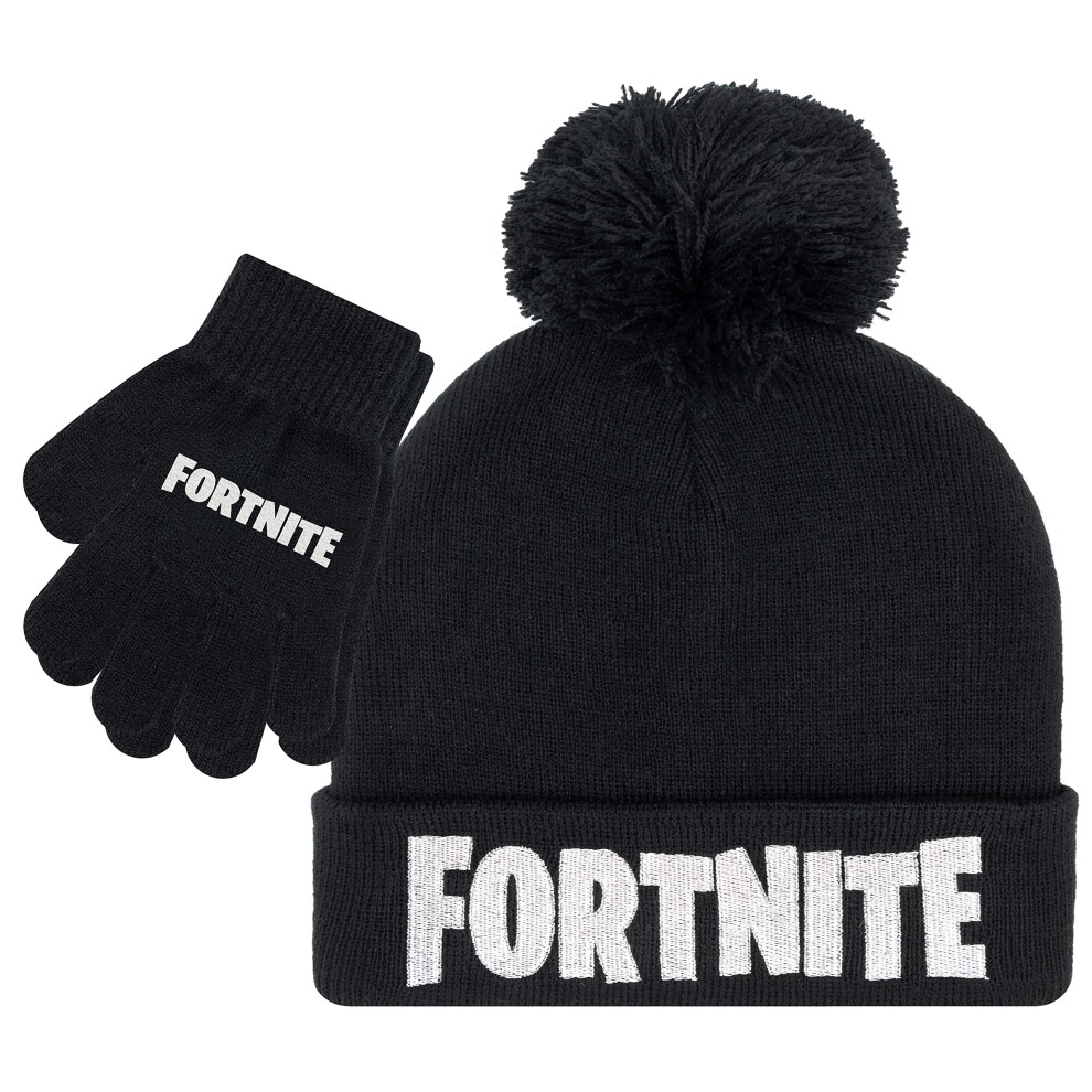 FORTNITE Boys Winter Beanie Hat and Snow Gloves for Boys 2 Piece Set