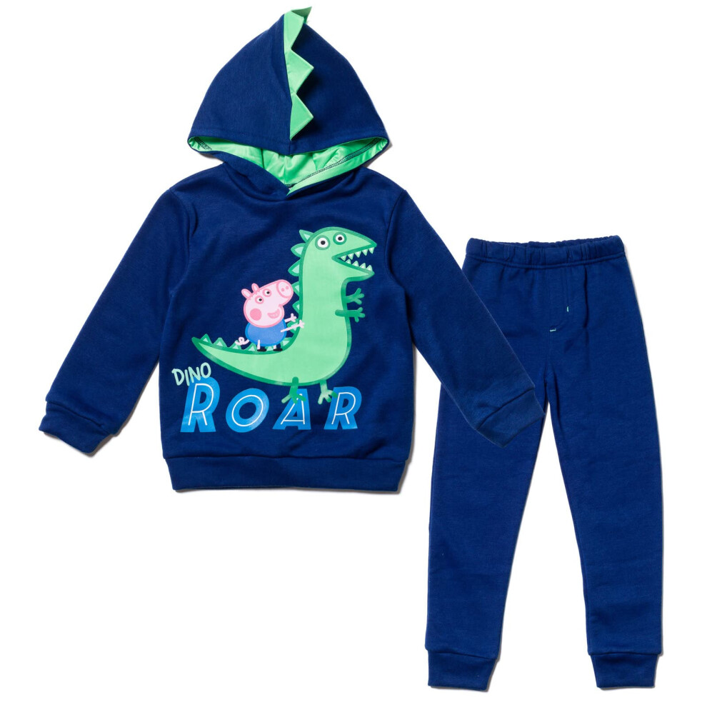 Peppa Pig George Big Boys Fleece Pullover Hoodie & Jogger Pants Blue 1