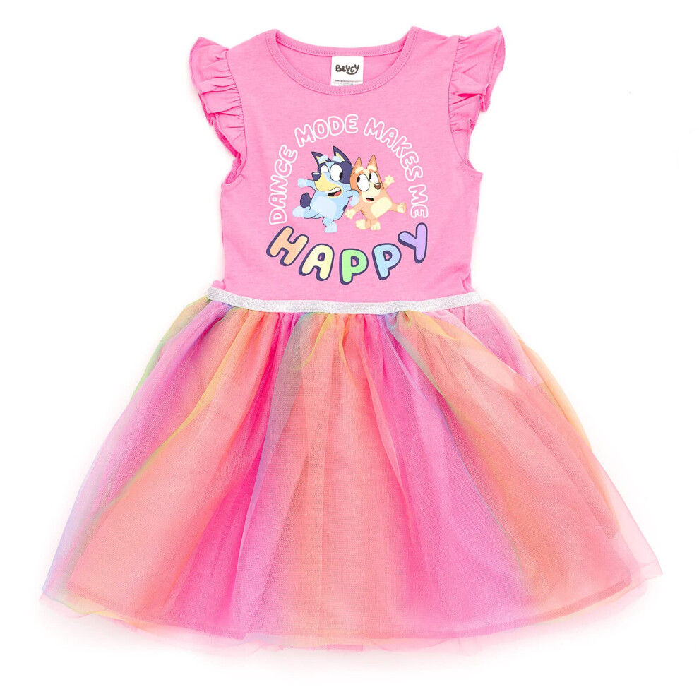 Bluey Bingo Toddler Girls Tulle Dress Pink 5T