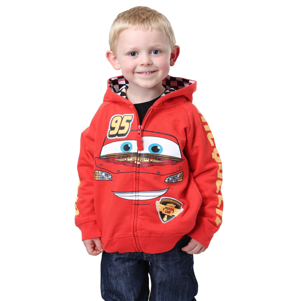 Disney Little Boys' Toddler Cars '95 Hoodie  Red  4T