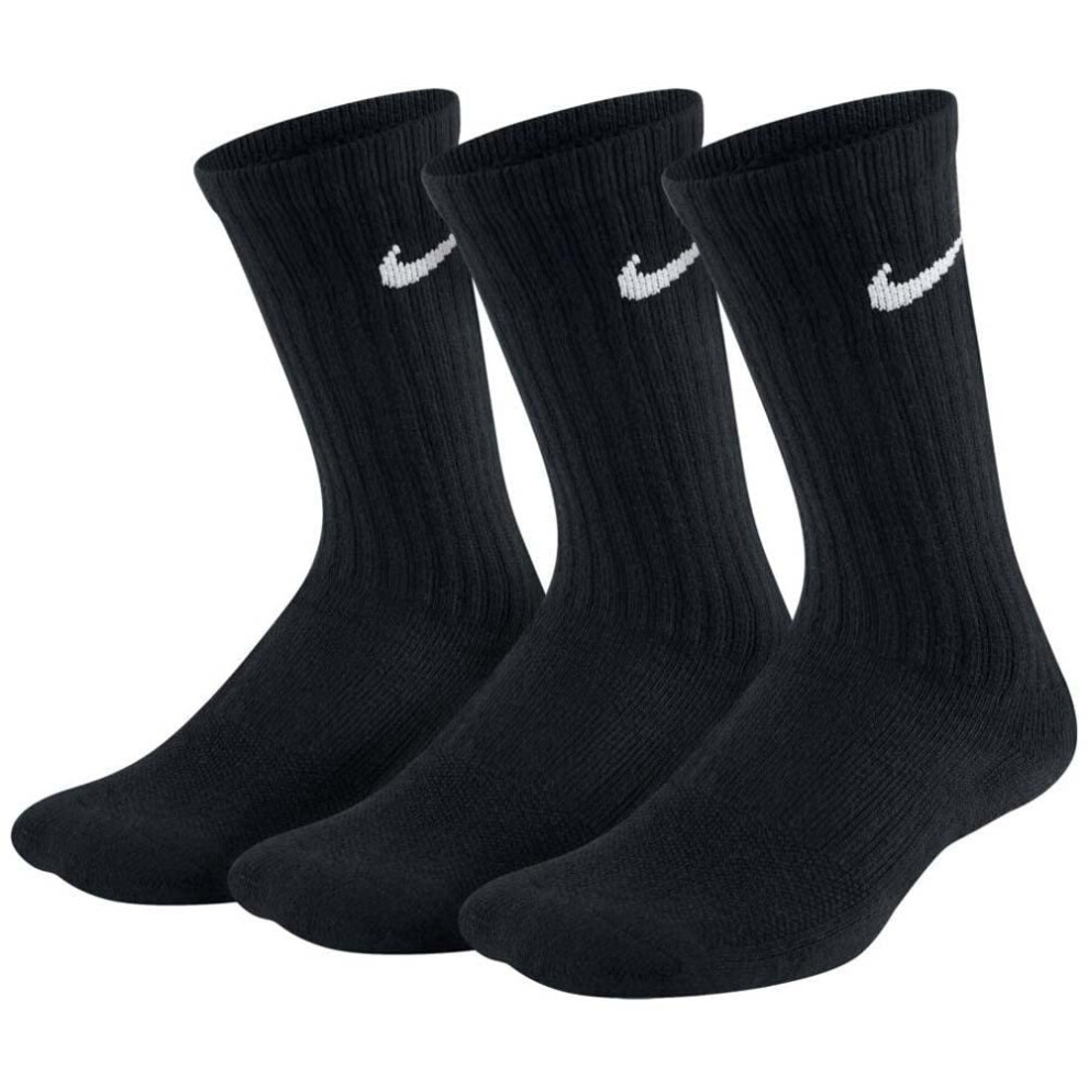 Nike Performance Cushioned Crew Kids' Training Socks (3 Pair)  BLACK W