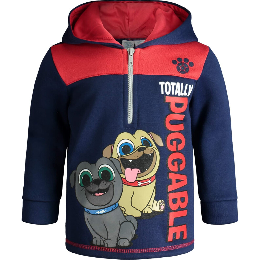 Disney Toddler Boys Half-Zip Pullover Hoodie Puppy Dog Pals 2T