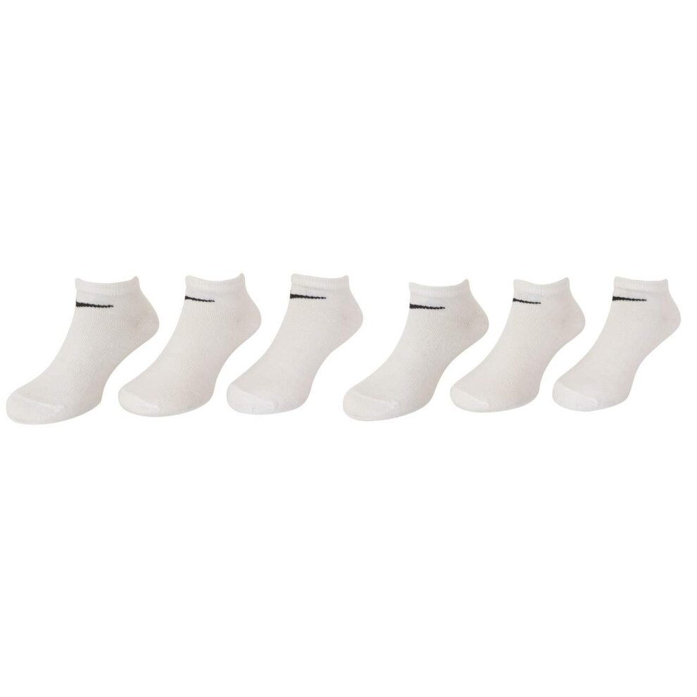 Nike Kids Young Athletes No Show Socks White 6 Pairs Size 10C-3Y/5-7