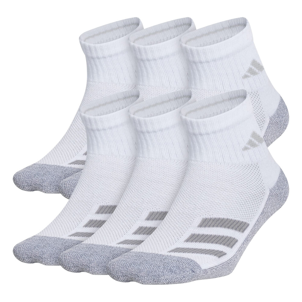 adidas Kids-Boy's/Girl's Cushioned Angle Stripe Quarter Socks (6-Pair)