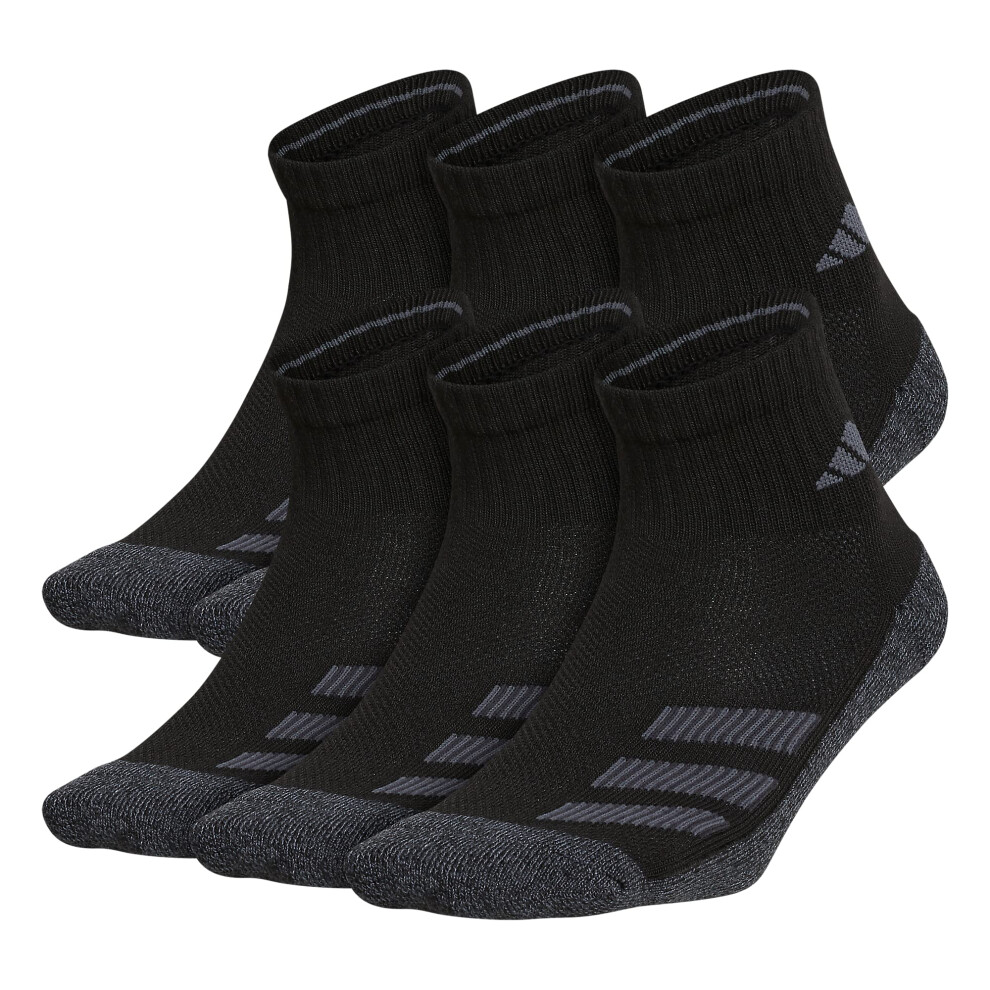 adidas Kids-Boy's/Girl's Cushioned Angle Stripe Quarter Socks (6-Pair)