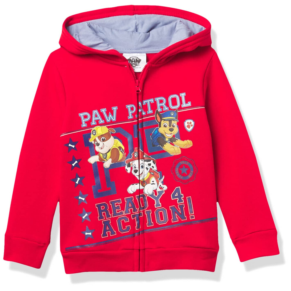 Paw Patrol boys Graphic Zip-up Hoodie Hooded Sweatshirt  Red  6 US