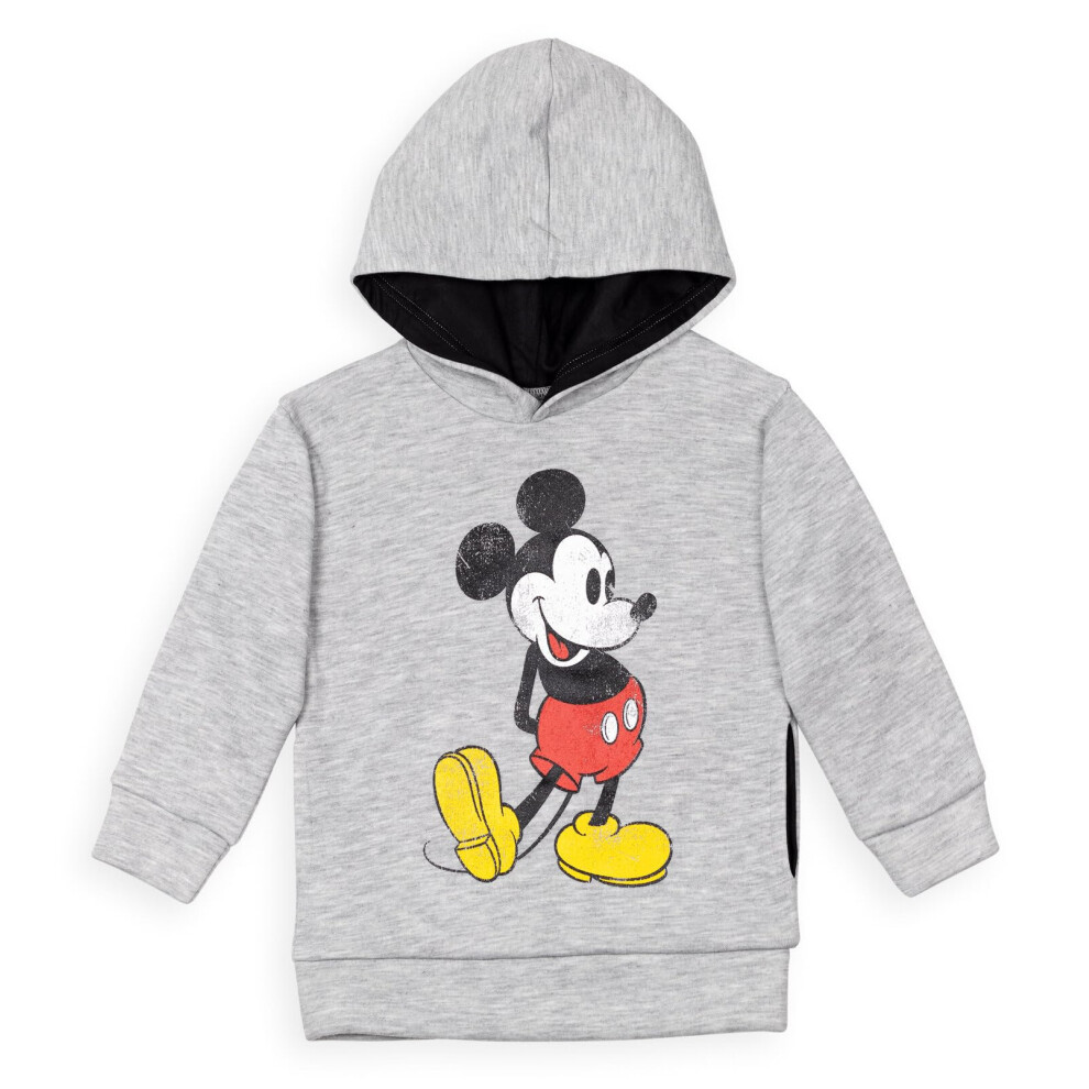 Disney Mickey Mouse Big Boys Fleece Pullover Hoodie Grey 14-16