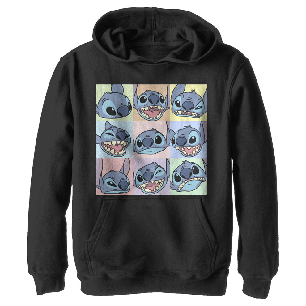 Disney Boy's 9 Box Stitch Hoodie  Black  Small