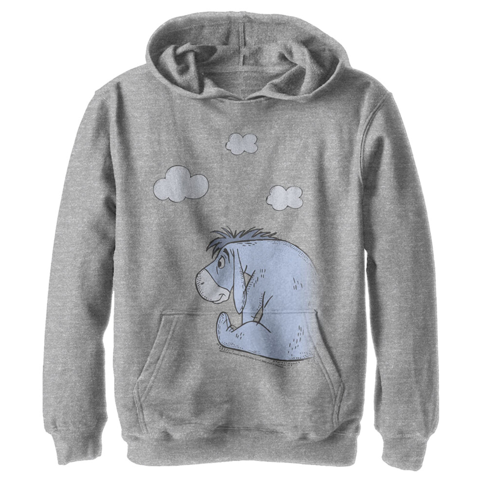 Disney Boy's Cloudy Eeyore Hoodie  Athletic Heather  Medium