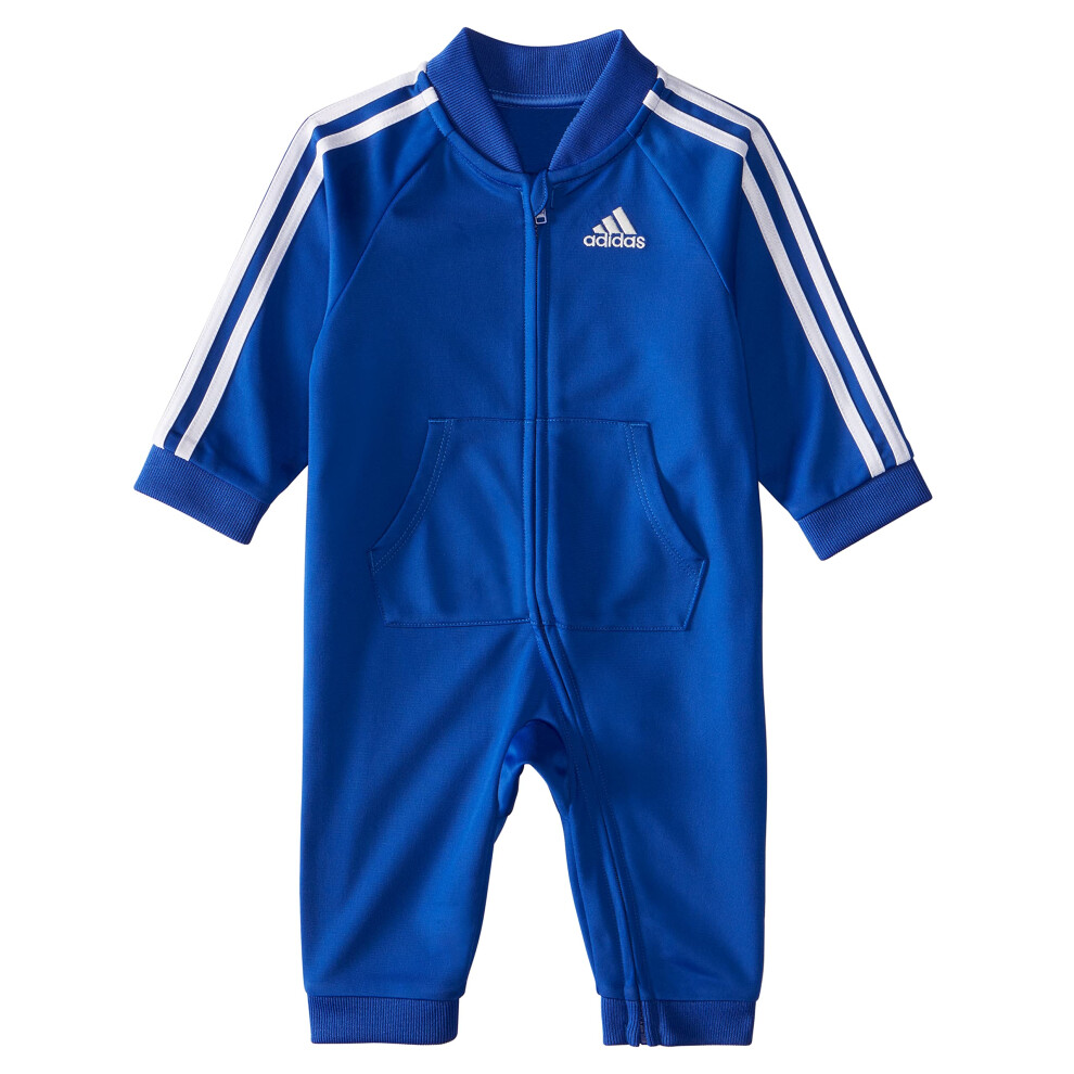 adidas boys Long Sleeve 3 Stripe Tricot Coverall Overalls  Team Royal