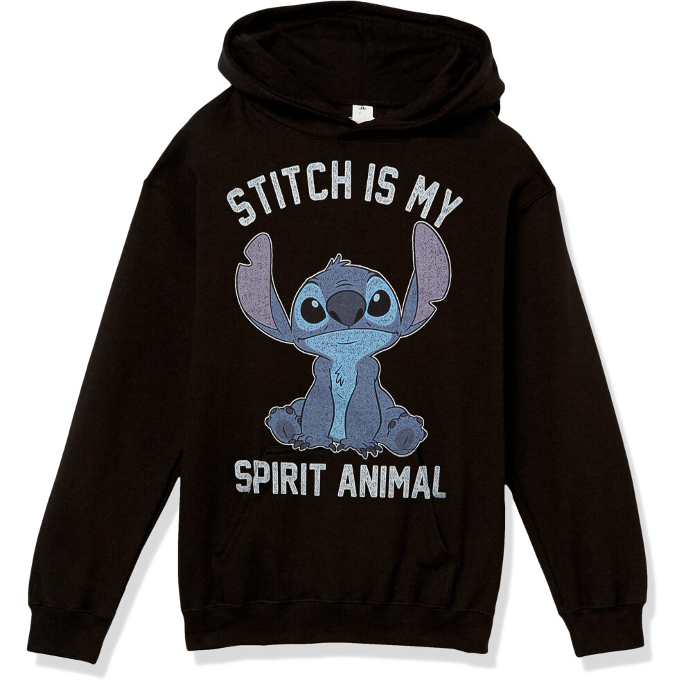 Disney Boy's Stitch Spirital Animal Hoodie  Black  Large