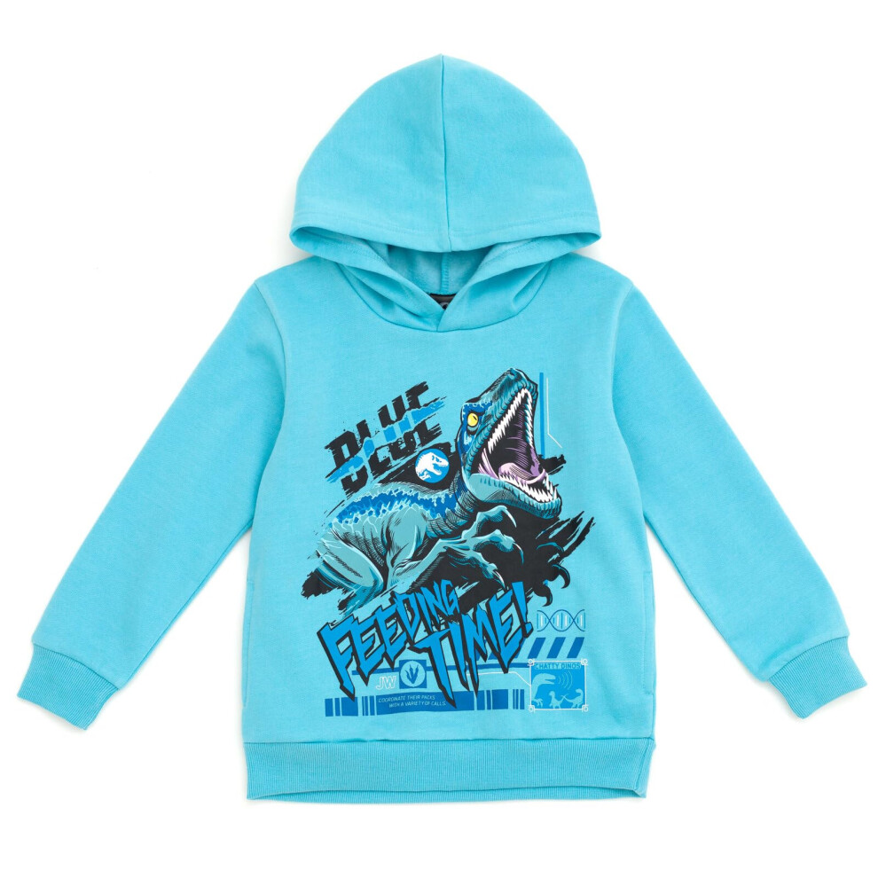 Jurassic World Park Blue Little Boys Fleece Pullover Hoodie 7-8