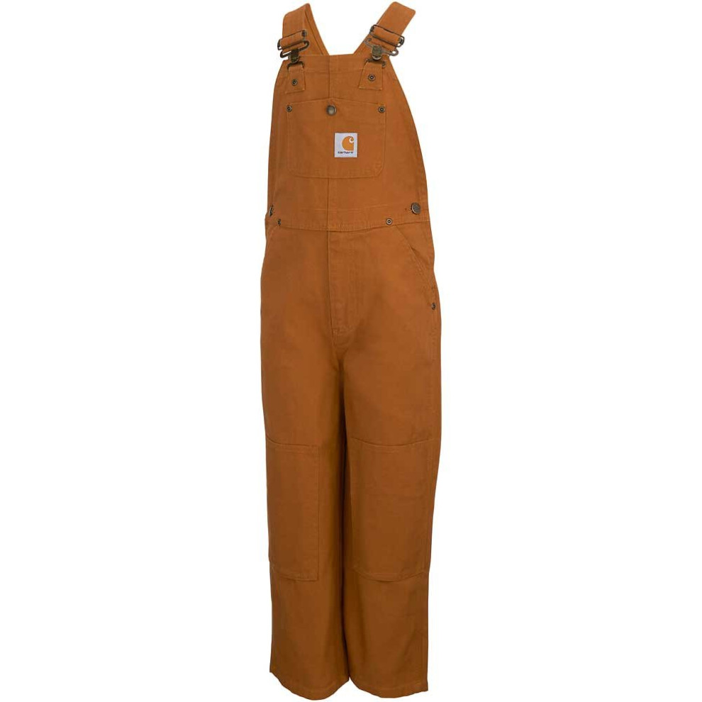 Carhartt Boys' Canvas Bib Overall  Brown 4