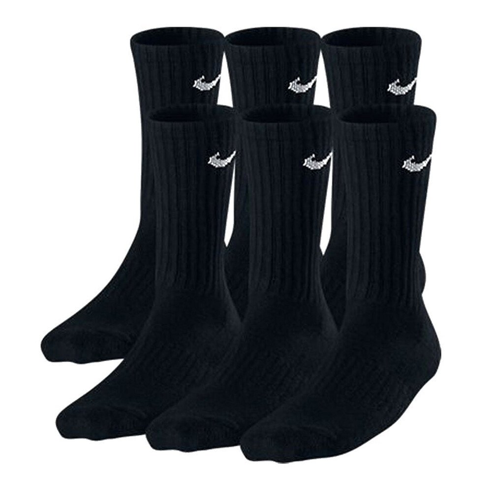 Nike Boys Crew Socks - 6 Pair Black