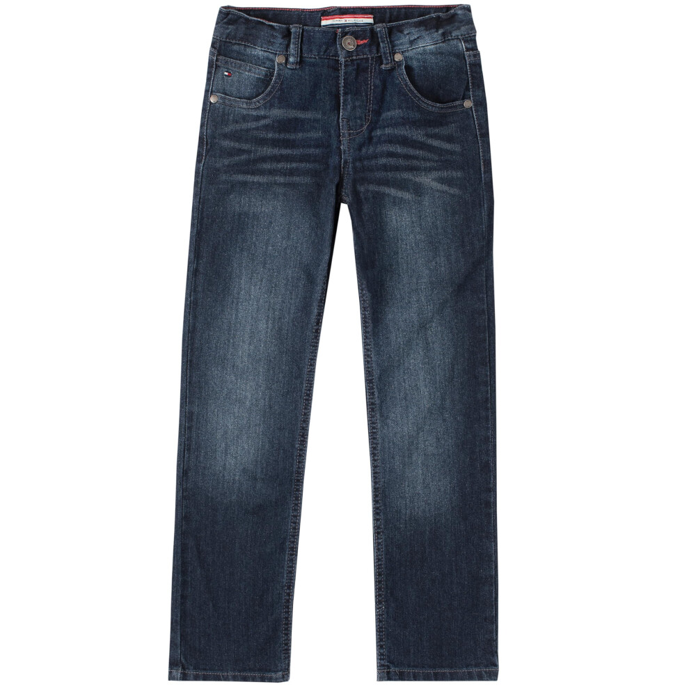 Tommy Hilfiger Boys' 5-Pocket Stretch Slim Straight Leg Denim Jean  Zi