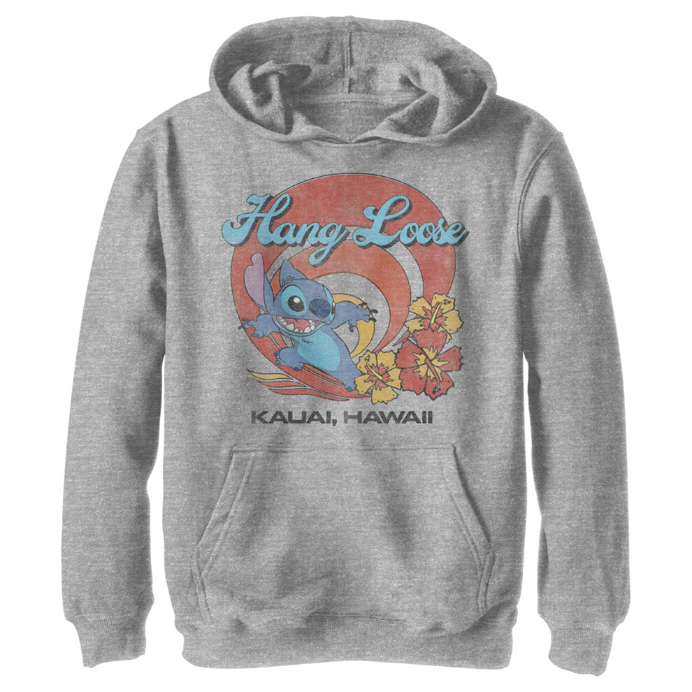 Disney Boy's Stitch Kauai Hoodie  Athletic Heather  X-Large