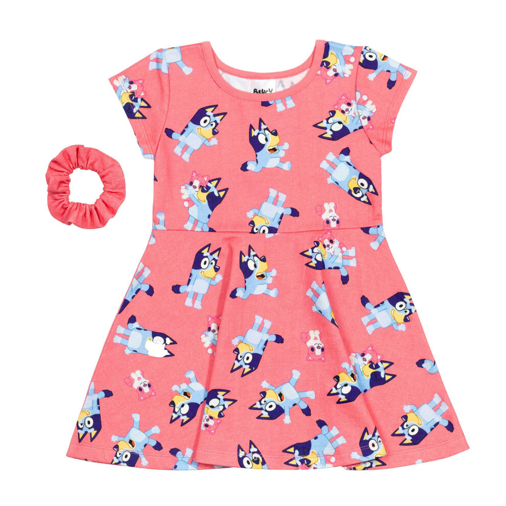 Bluey Little Girls Skater Dress Pink 6