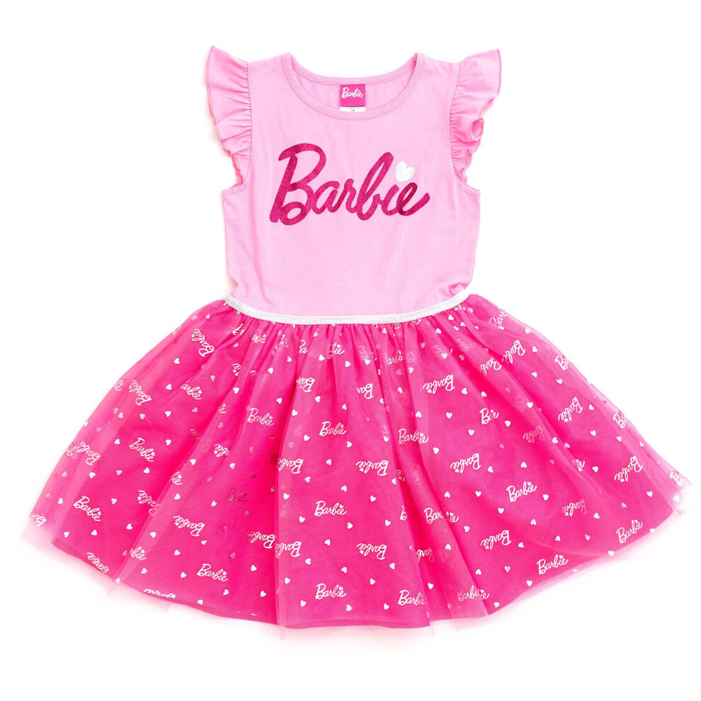 Barbie Little Girls Tulle Dress Pink 4