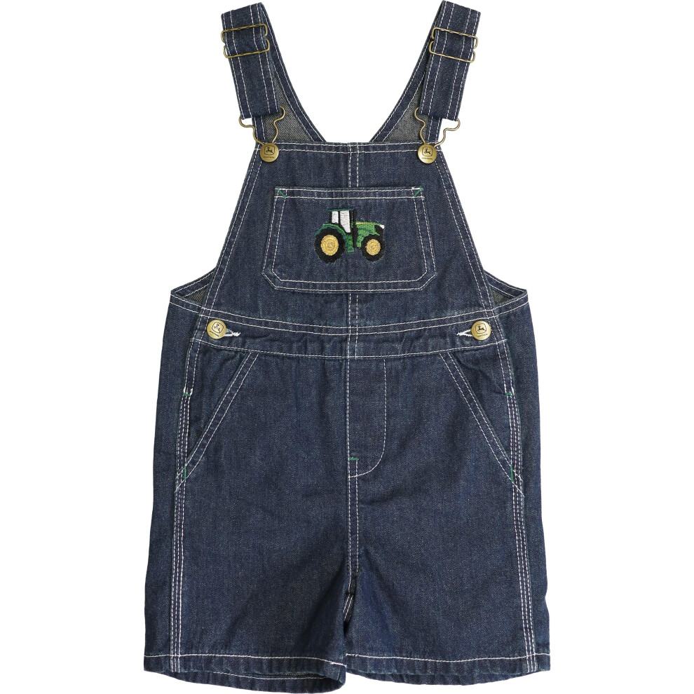 John Deere Kids Denim Overalls Shorts Shortalls Bib Pocket Toddler Siz