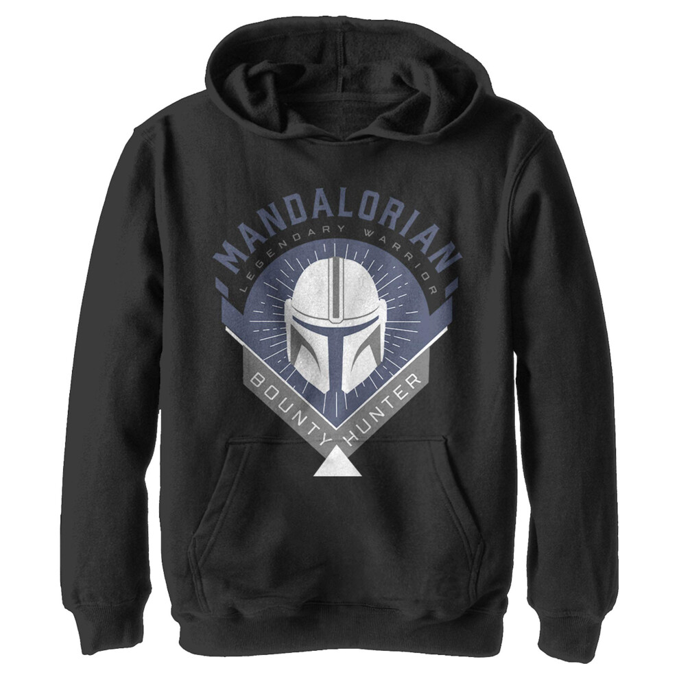 Star Wars Boy's Mandalorian Crest Hoodie  Black  Medium